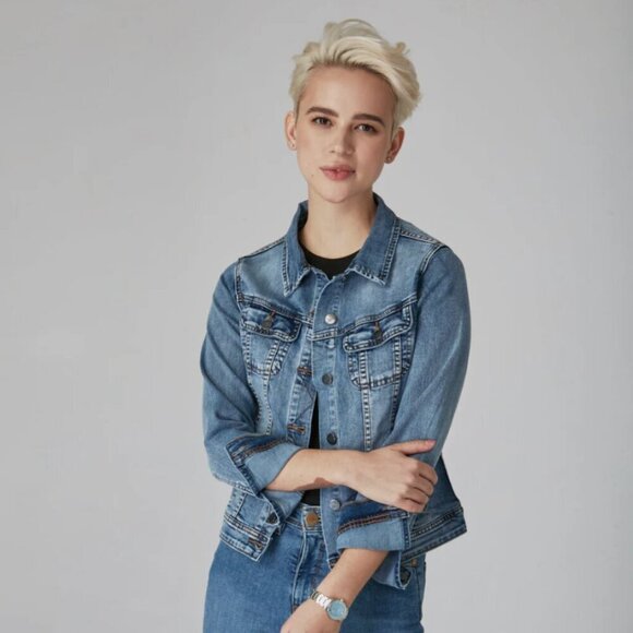 Lola Jeans Gabriella - lbd Classic Denim Jacket - Light Blue - Large - Picture 1 of 15